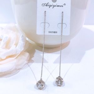 925 Sliver Cubic Zirconia Drop Earrings